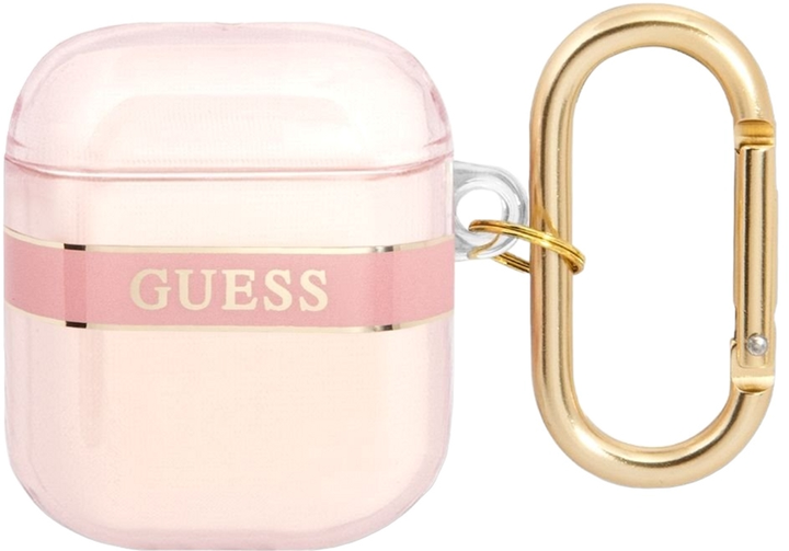 Etui CG Mobile Guess Strap Collection GUA2HHTSP do AirPods 1 / 2 Różowy (3666339047078) - obraz 1