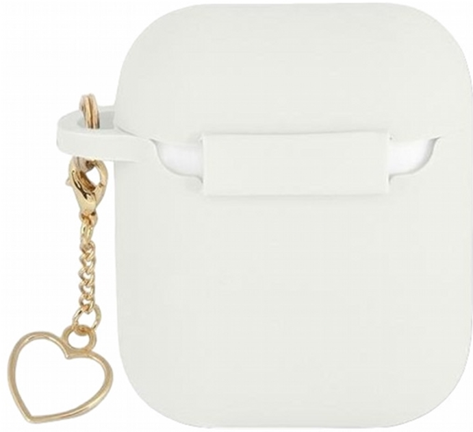 Etui CG Mobile Guess Silicone Charm Heart Collection GUA2LSCHSH do AirPods 1 / 2 Biały (3666339039127) - obraz 2