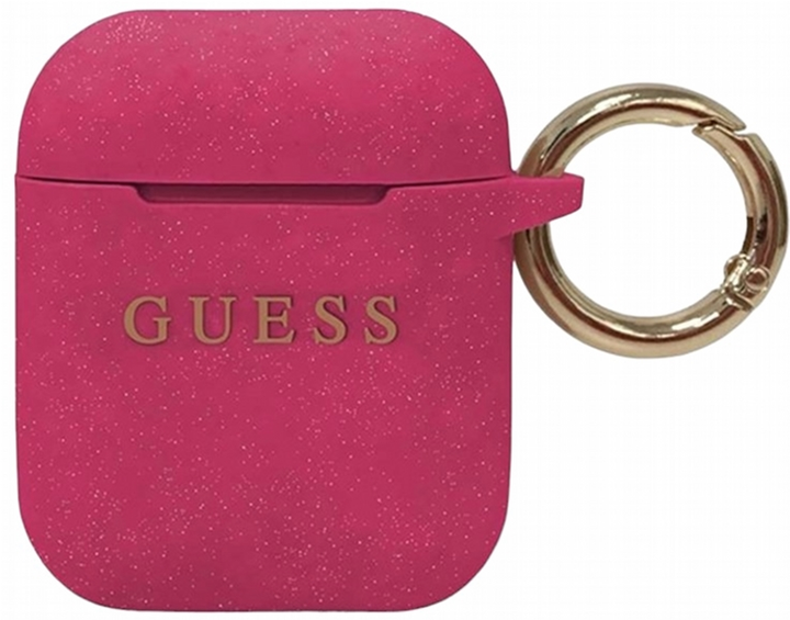 Чохол CG Mobile Guess Silicone Glitter GUACCSILGLFU для AirPods 1 / 2 Fuchsia (3700740463819) - зображення 1