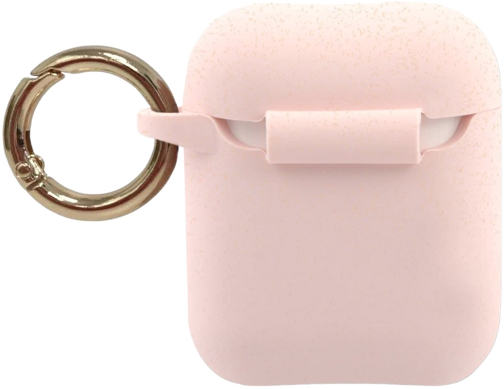 Чохол CG Mobile Guess Silicone Glitter GUACCSILGLLP для AirPods 1 / 2 Pink (3700740463802) - зображення 2