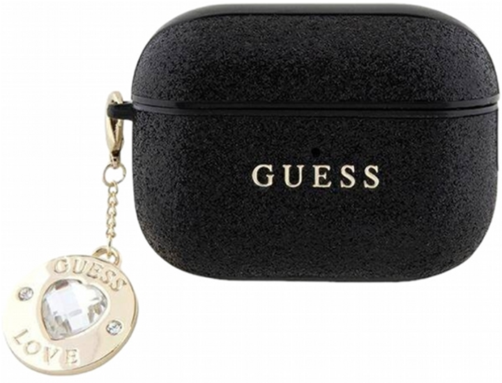 Etui CG Mobile Guess Liquid Silicone Glitter Triangle Charm GUAP2LECG4K do AirPods Pro 2 Czarny (3666339171230) - obraz 2