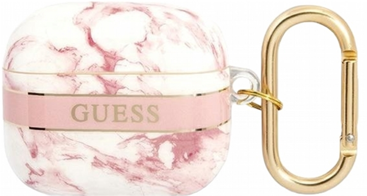 Чохол CG Mobile Guess Marble Strap Collection GUA3HCHMAP для AirPods 3 Pink (3666339047214) - зображення 1