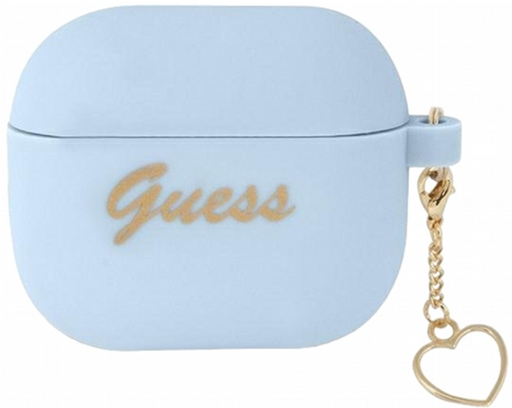 Чохол CG Mobile Guess Silicone Charm Heart Collection GUA3LSCHSB для AirPods 3 Blue (3666339039059) - зображення 1