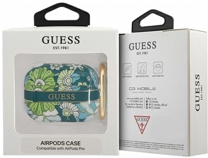 Чохол CG Mobile Guess Flower Strap Collection GUAPHHFLN для AirPods Pro Green (3666339047306) - зображення 3