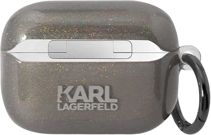 Чохол CG Mobile Karl Lagerfeld Glitter Karl & Choupette KLAP2HNKCTGK для Apple AirPods Pro 2 Black (3666339099343) - зображення 3