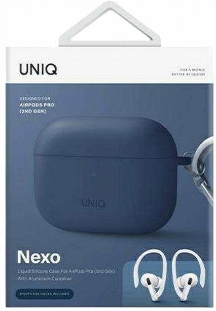 Чохол + тримачі Uniq Nexo Silicone для AirPods Pro 2 Blue (8886463683507) - зображення 3