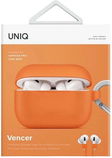 Чохол Uniq Vencer для AirPods Pro 2 Orange (8886463684023) - зображення 4