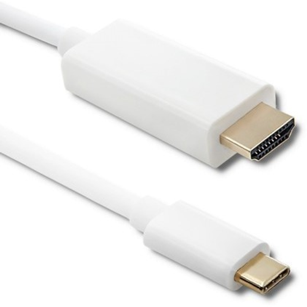 Кабель Qoltec USB Typ-C - HDMI A 4K Alternate mode 1 m белый ...