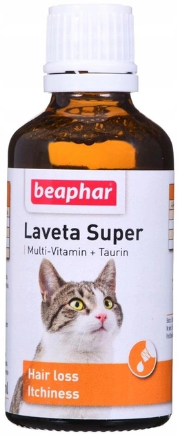 Witaminy dla kotów Beaphar Laveta super multiwitamina i tauryna w płynie 50 ml (8711231124985) - obraz 1