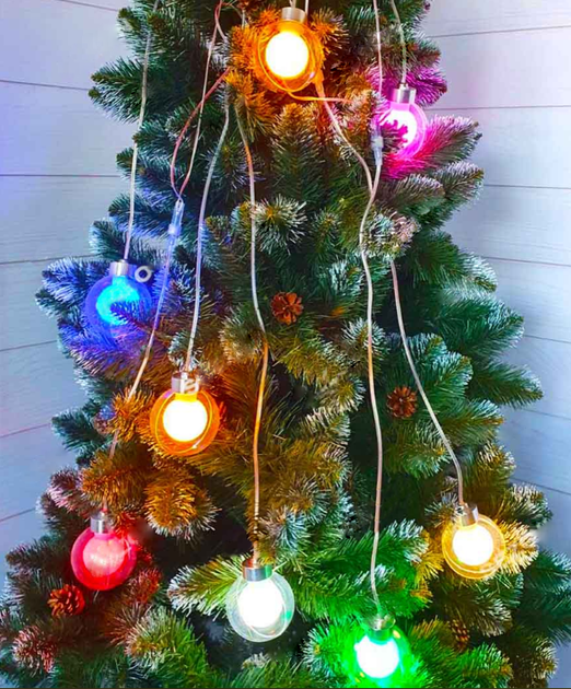 Світлодіодна гірлянда штора Лампочка в кулі 8 шт LED 3х0.8 м Мультиколор - Фото 1 Світлодіодна гірлянда штора Лампочка в кулі 8 шт LED 3х0.8 м Мультиколор - зображення 1