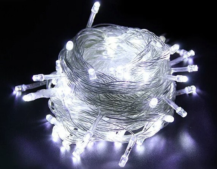 Светодиодная гирлянда нить 500 Led на ёлку Холодный белый - изображение 7