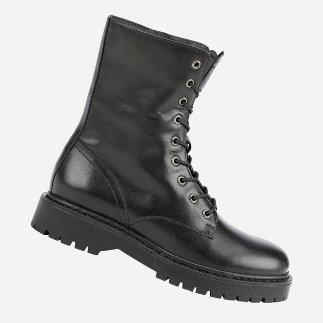 Trapery damskie skórzane na obcasie wysokie snurowane Geox Ankle Boots D16QDF00043-C9999 35 Czarne (8050036241474) - obraz 2