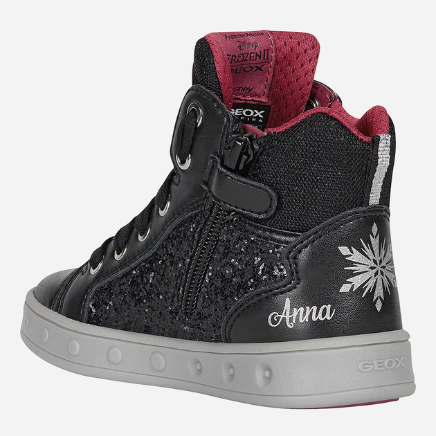 Sneakersy dziecięce dla dziewczynki wysokie Geox Sneakers J048WA0EWNF-C0922 35 Czarne (8054730822816) - obraz 4