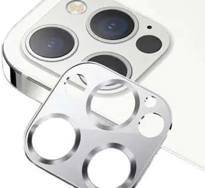 Zestaw szkieł hartowanych USAMS Camera Lens Glass do aparatu iPhone 12 Pro Max metal srebrny (6958444940267) - obraz 1