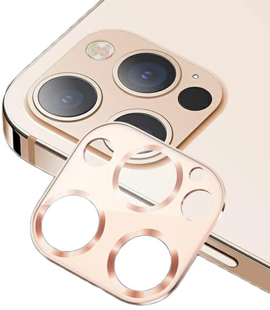 Zestaw szkieł hartowanych USAMS Camera Lens Glass do aparatu iPhone 12 Pro metal złoty (6958444940182) - obraz 1