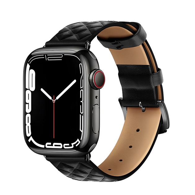 Ремешок Hoco WA18 для Apple Watch 1-8 (42/44/45/49mm) Чёрный кожаный ...