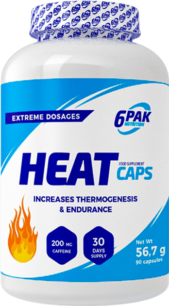 Suplement diety 6PAK Nutrition Heat Caps 90 kapsułek (5902811809672) - obraz 1