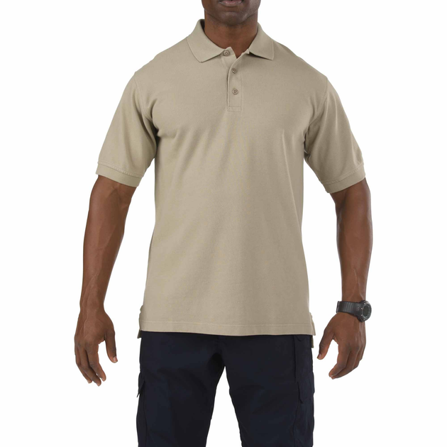 Футболка Поло тактична з коротким рукавом 5.11 Tactical Professional Polo - Short Sleeve Silver Tan S (41060-160) - изображение 1