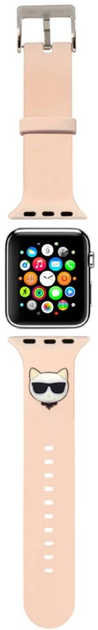 Pasek Karl Lagerfeld Silicone Choupette Heads KLAWMSLCP do Apple Watch Series 1/2/3/4/5/6/7/SE 38-41 mm Różowy (3666339033675) - obraz 3