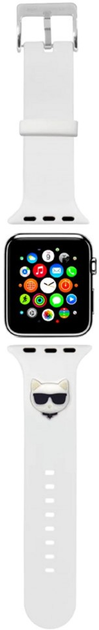 Pasek Karl Lagerfeld Silicone Choupette Heads KLAWMSLCW do Apple Watch Series 1/2/3/4/5/6/7/SE 38-41 mm Biały (3666339033699) - obraz 3