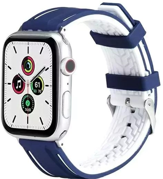 Pasek Beline Solid Silicone do Apple Watch Series 1/2/3/4/5/6/7/8/SE 38-41 mm Granatowo-biały (5904422910327) - obraz 1