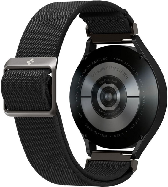 Ремінець Spigen Fit Lite AMP04040 для Samsung Galaxy Watch 1/3/Active 1/Active 2/4/4 Classic/5/5 Pro/6/6 Classic 40-46 мм Black (8809811856460) - зображення 2