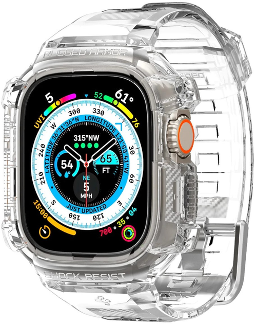 Pasek z etui Spigen Rugged Armor Pro ACS05461 do Apple Watch Ultra 49 mm Przezroczysty (8809811868807) - obraz 4
