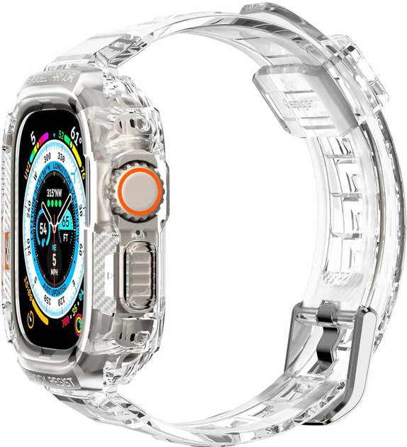 Pasek z etui Spigen Rugged Armor Pro ACS05461 do Apple Watch Ultra 49 mm Przezroczysty (8809811868807) - obraz 13