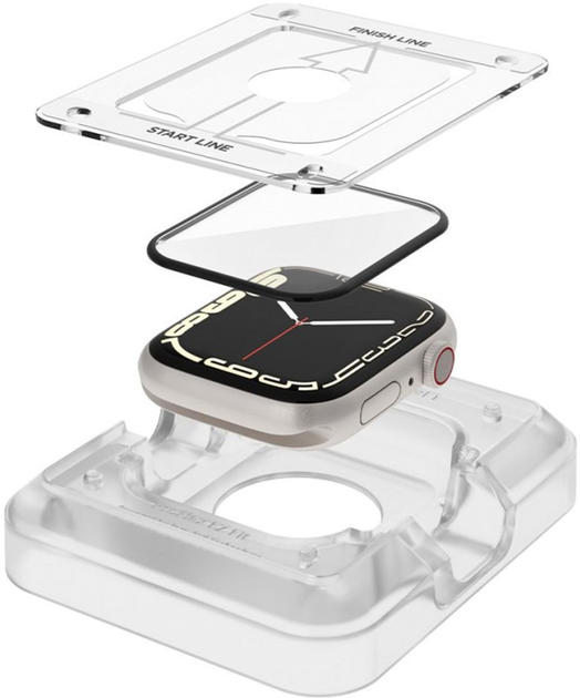 Захисне скло Spigen ProFlex EZ Fit AFL04052 для Apple Watch 7 41 мм Transparent 2 шт (8809811856576) - зображення 2