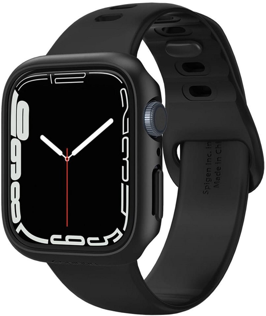 Etui Spigen Thin Fit ACS04184 do Apple Watch Series 7/8 41 mm Czarny (8809811857696) - obraz 2