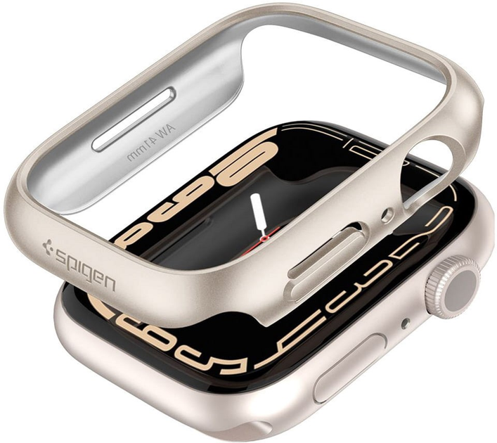 Чохол Spigen Thin Fit ACS04185 для Apple Watch Series 7/8 41 мм Starlight (8809811857702) - зображення 1