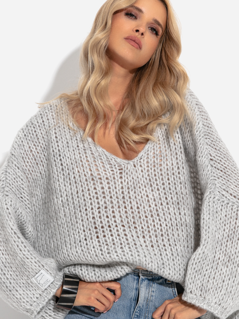 Пуловер жіночий Fobya F1256 38/40 Сірий (5903707126002) - зображення 1