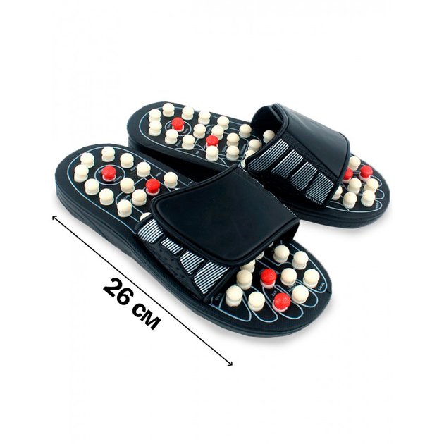 Тапочки массажные 5 Second Fix Чёрные Рефлекторные для ног и ступней Универсальные - изображение 1