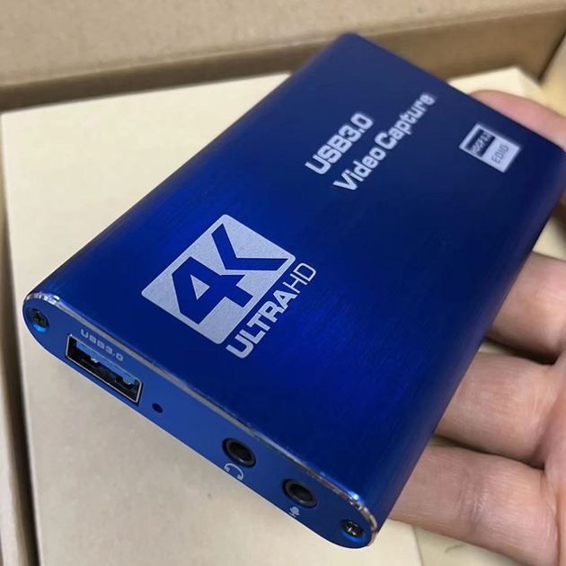 Внешняя карта видеозахвата 4K HDMI в USB 3.0 Blue с микрофонным входом и выходом на наушники, устройство видео оцифровки ( 4K HDMI Video Capture USB3.0 AY02 ) - изображение 5