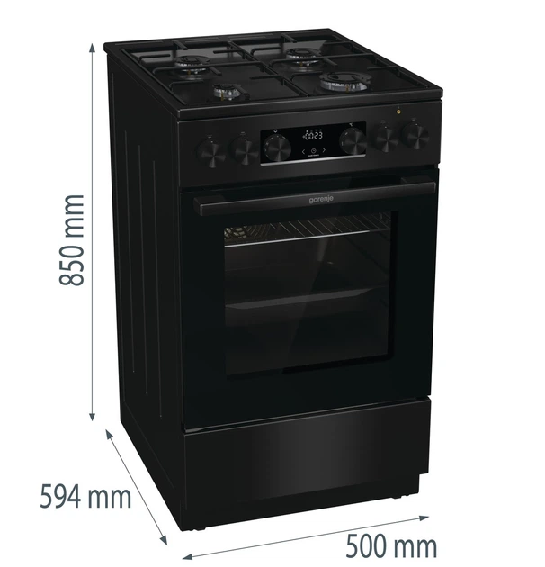 Kuchenka gazowa z piekarnikiem elektrycznym Gorenje GKS5C70BJ - obraz 14