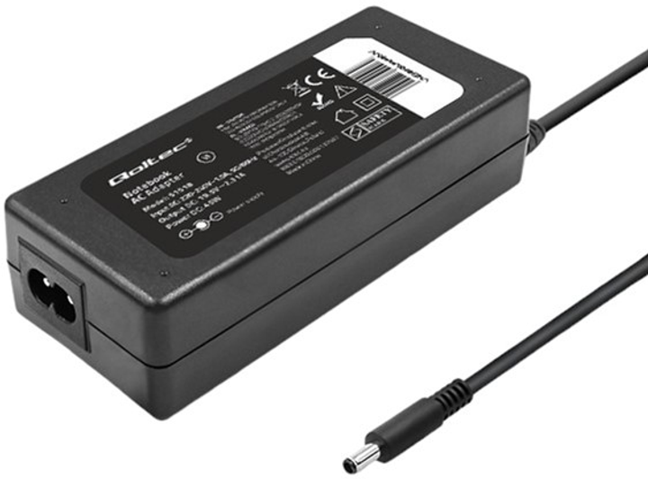 Zasilacz Qoltec do laptopów Dell 45W 19.5V 2.31A 4.5x3.0 mm+pin + kabel zasilający 1.45 m (5901878515182) - obraz 2