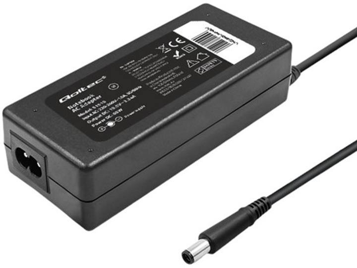 Zasilacz Qoltec do laptopów Dell 65W 19.5V 3.34A 7.4x5.0 mm+pin + kabel zasilający 1.3 m (5901878515199) - obraz 2