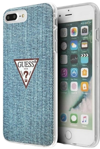 Etui Guess Jeans Collection do Apple iPhone 7 Plus/8 Plus Light blue (3700740484722) - obraz 1