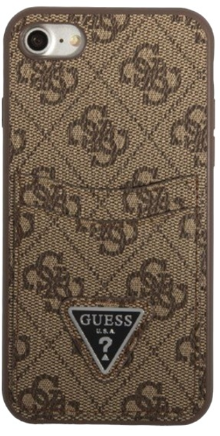 Панель Guess 4G Triangle Logo Cardslot для Apple iPhone 7/8/SE 2020/SE 2022 Коричневий (3666339050184) - зображення 2