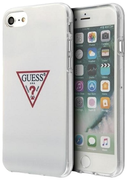 Etui Guess Triangle Collection do Apple iPhone 7/8/SE 2020/SE 2022 White (3700740484661) - obraz 1