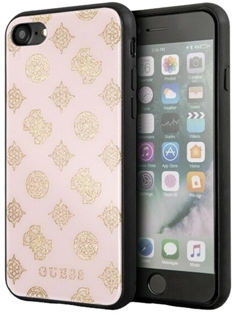 Etui Guess Peony G Double Layer Glitter do Apple iPhone 7/8/SE 2020/SE 2022 Light Pink (3700740448038) - obraz 1