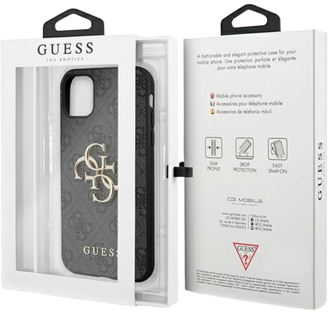 Панель Guess 4G Big Metal Logo для Apple iPhone 11 Сірий (3666339006600) - зображення 3