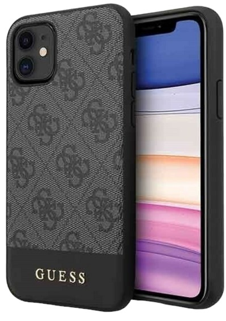 Панель Guess 4G Stripe Collection для Apple iPhone 11 Сірий (3700740469774) - зображення 1