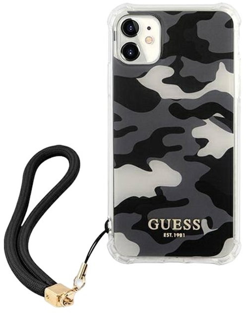 Etui Guess Camo Collection do Apple iPhone 11 Black (3666339005917) - obraz 1