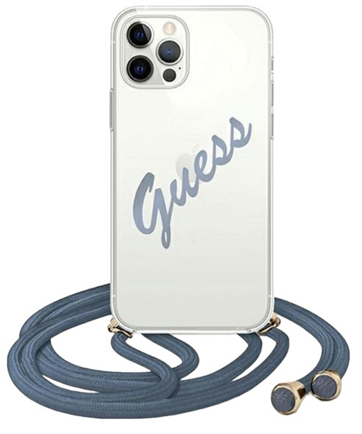 Панель Guess Script Vintage для Apple iPhone 12 Pro Max Синя (3700740495414) - зображення 1