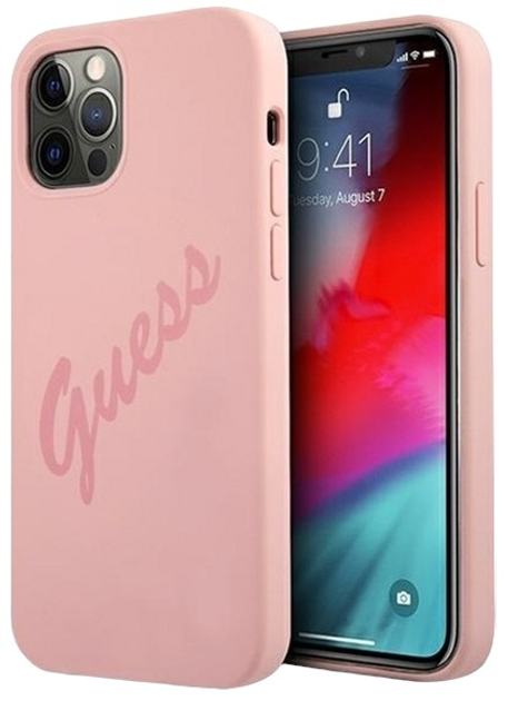 Панель Guess Script Vintage для Apple iPhone 12 Pro Max Рожевий (3700740495148) - зображення 1