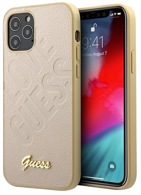 Панель Guess Iridescent Love Script Gold Logo для Apple iPhone 12 Pro Max Золота (3700740480724) - зображення 1