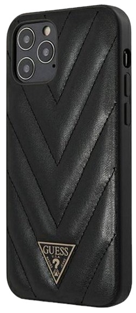 Панель Guess V-Quilted Collection для Apple iPhone 12 Pro Max Чорний (3700740480366) - зображення 1