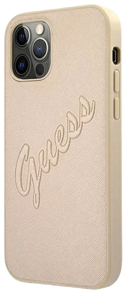 Панель Guess Saffiano Vintage Script для Apple iPhone 12 Pro Max Золота (3666339004439) - зображення 3