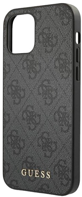 Etui Guess 4G Metal Gold Logo do Apple iPhone 12/12 Pro Grey (3700740493717) - obraz 2